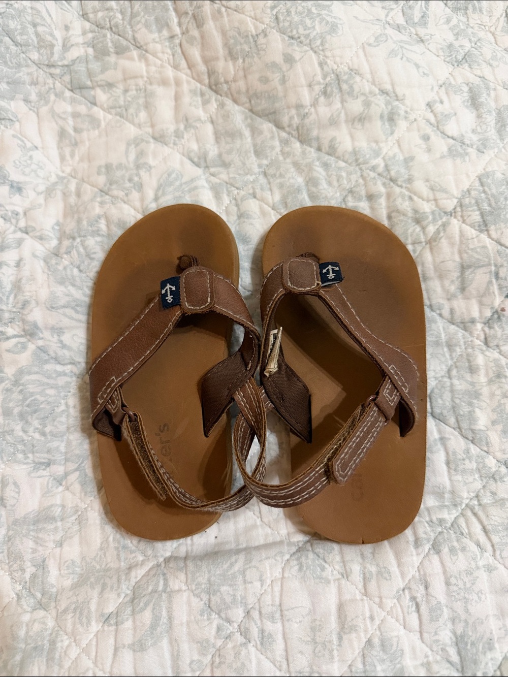 Carter's Brown Toddler Sandals with Anchor Tabs